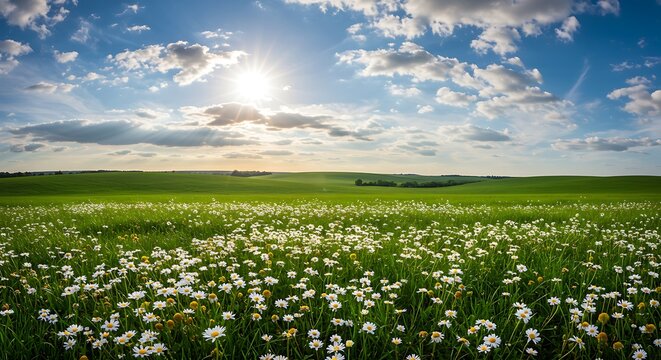 Sunlit Meadow's Embrace AI Generated