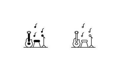 Live Band icons set vector stock illustration