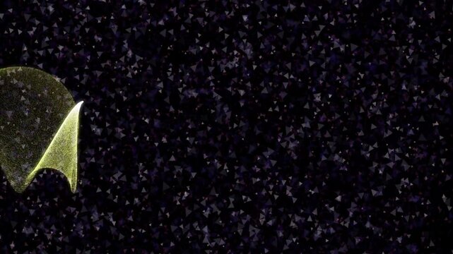 Star dust motion graphics with white moving particles in background.