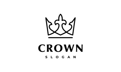 crown logo vector illustration. luxury king logo template