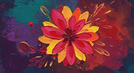Crimson Bloom & Cosmic Dust AI Generated