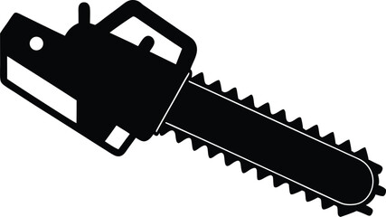 Chainsaw silhouette, Lumberjack icon, Chainsaw vector illustration