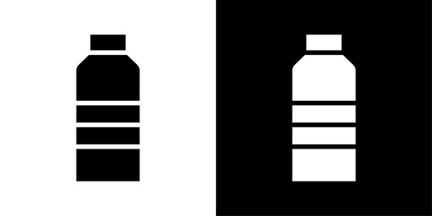 Bottle icons vector set in solid flat style