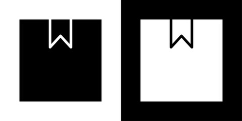 Box icons vector set in solid flat style