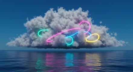 Neon Whispers on the Deep AI Generated