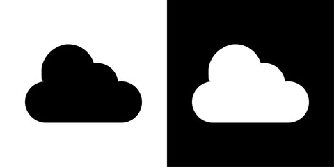 Cloud icons vector set in solid flat style