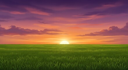 Crimson Sunset Serenade AI Generated