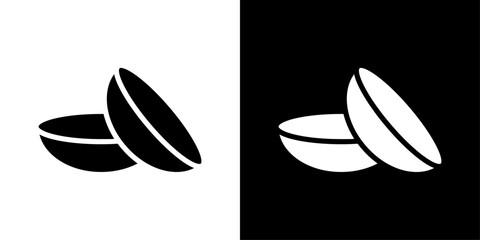 contact lenses icons vector set in solid flat style