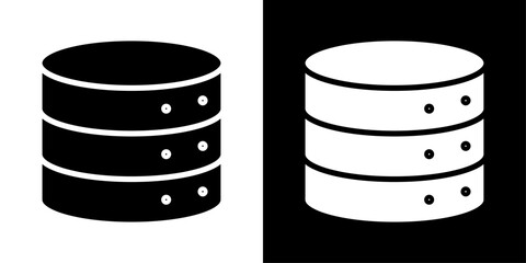 Database icons vector set in solid flat style