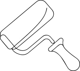 paint roller icon outline vector illustration
