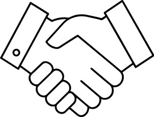 handshake icon outline vector illustration