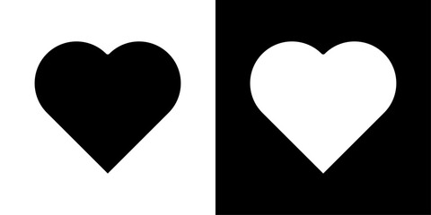 Heart icons vector set in solid flat style