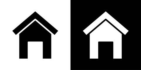 Home icons vector set in solid flat style