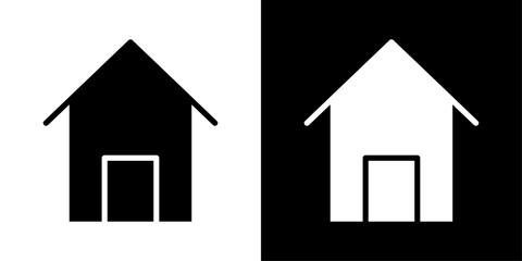 House icons vector set in solid flat style