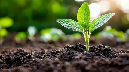 Fototapeta premium Sprout emerging from soil