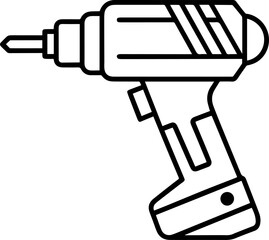 power drill icon outline vector illustration