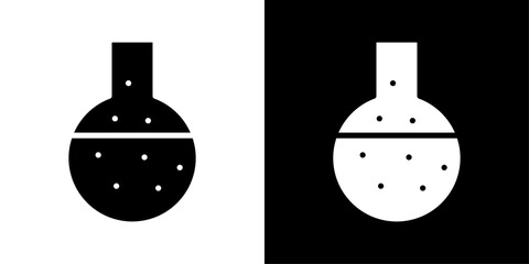 Lab flask icons vector set in solid flat style