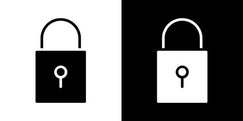 Lock closed icons vector set in solid flat style