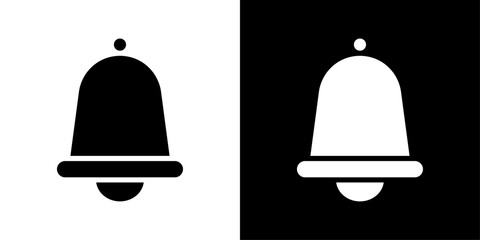 Notification bell icons vector set in solid flat style