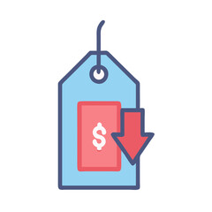  Promotional Price Drop Tag Illustration