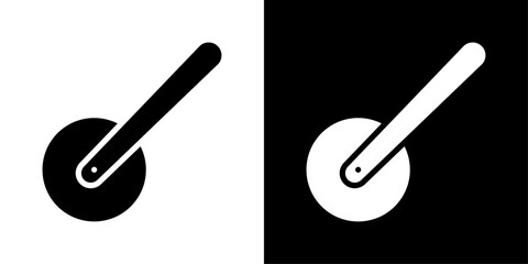 Pizza Slicer icons vector set in solid flat style