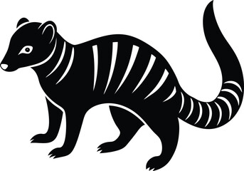 Obraz premium banded mongoose silhouette vector art 