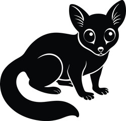 bushbaby galago silhouette vector art.