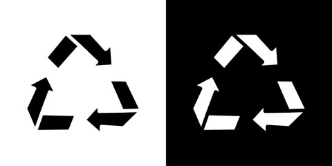 Recycle icons vector set in solid flat style