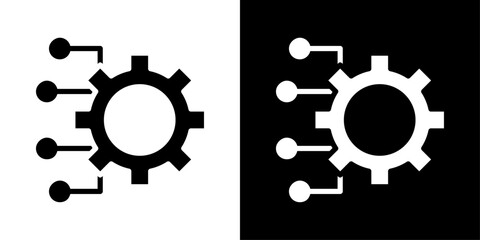 Technology icons vector set in solid flat style