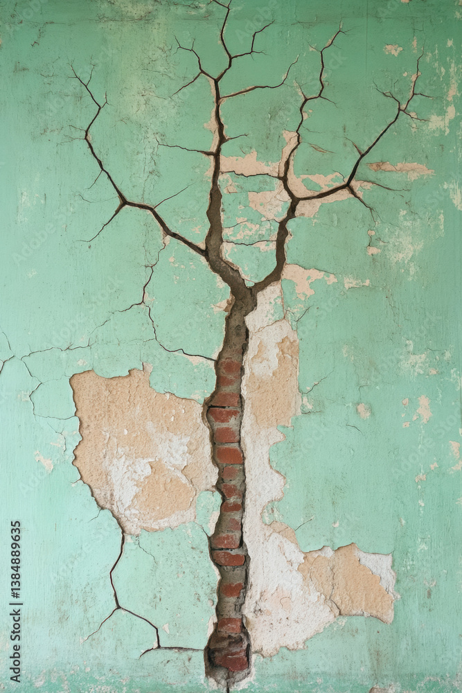 Poster fear-terror ,grunge, a shadow stretches up a wall, creating a distorted effect in a high-fidelity im