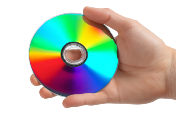 Hand Holding Reflective CD