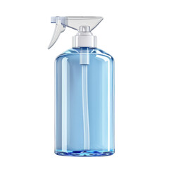 Fototapeta premium Transparent Spray Bottle with Blue Liquid: A Practical Cleaning Tool with Trigger Nozzle and Internal Tube a transparent background.
