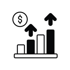Business growth icon isolated on a white background. Vector illustration.