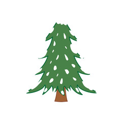 christmas tree with snow