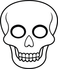 Cute Skull Line Art Vector for Halloween Design Projects