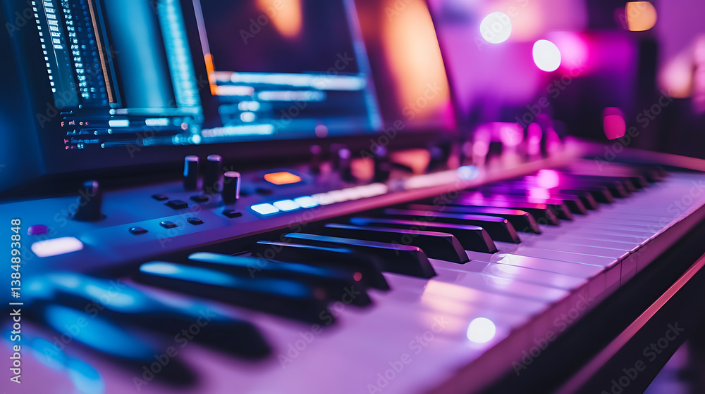 Poster an ai driven music composition tool creating original pieces based on mood, style, and instrumentati