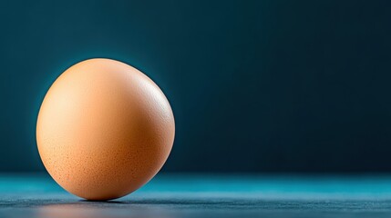 An artistic shot of a perfectly shaped egg on a textured surface, capturing the essence of minimalism and the beauty found in simplicity and natural forms in food photography.