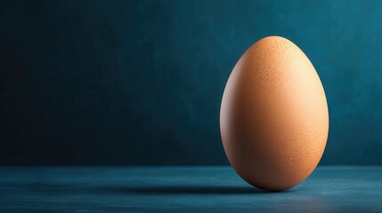 A stunning close-up of a beautifully shaped brown egg resting on a richly textured surface, highlighting the natural beauty of food and elegance in minimalistic photography.