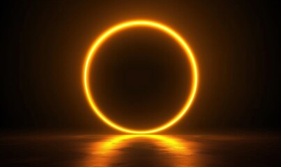 Glowing orange circle on dark background creating a mystical atmosphere