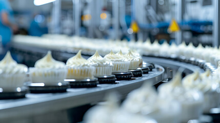 Food Processing Plant: Conveyor Belt System, Automated Packaging, Garlic Production, Industrial Food Manufacturing, Efficient Workflow