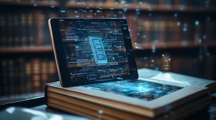 An AI driven personalized book recommendation system suggesting reading materials based on user preferences and interests, Entertainment technology style, photo of