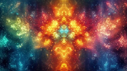 Fototapeta premium Colorful Abstract Design with Starburst and Galaxy Effects