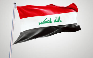 Flags of iraq  waving in the wind with patriotic symbols and vibrant colors