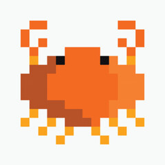 crab pixel art icon vector illustration.