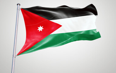 Amalgamation of national flags of jordan , South Africa waving together symbolizing patriotism and unity