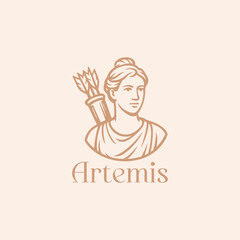 Woman Archer Artemis Logo Design