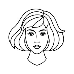 A line bob hairstyles line art