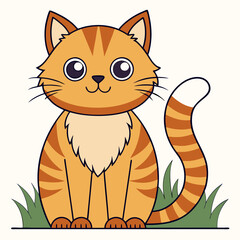 Friendly feline vector illustration 