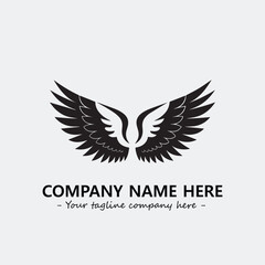 Wing illustration black and white for logo company vector image
