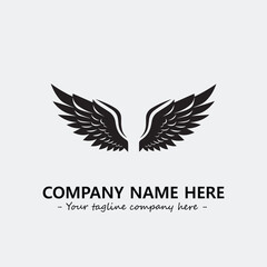 Wing illustration black and white for logo company vector image
